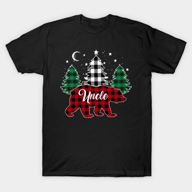 Uncle Bear Buffalo Red Plaid Matching Family Christmas T-Shirt by Marang